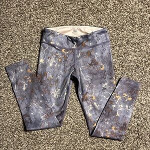 Athleta Gray and Gold Printed Leggings